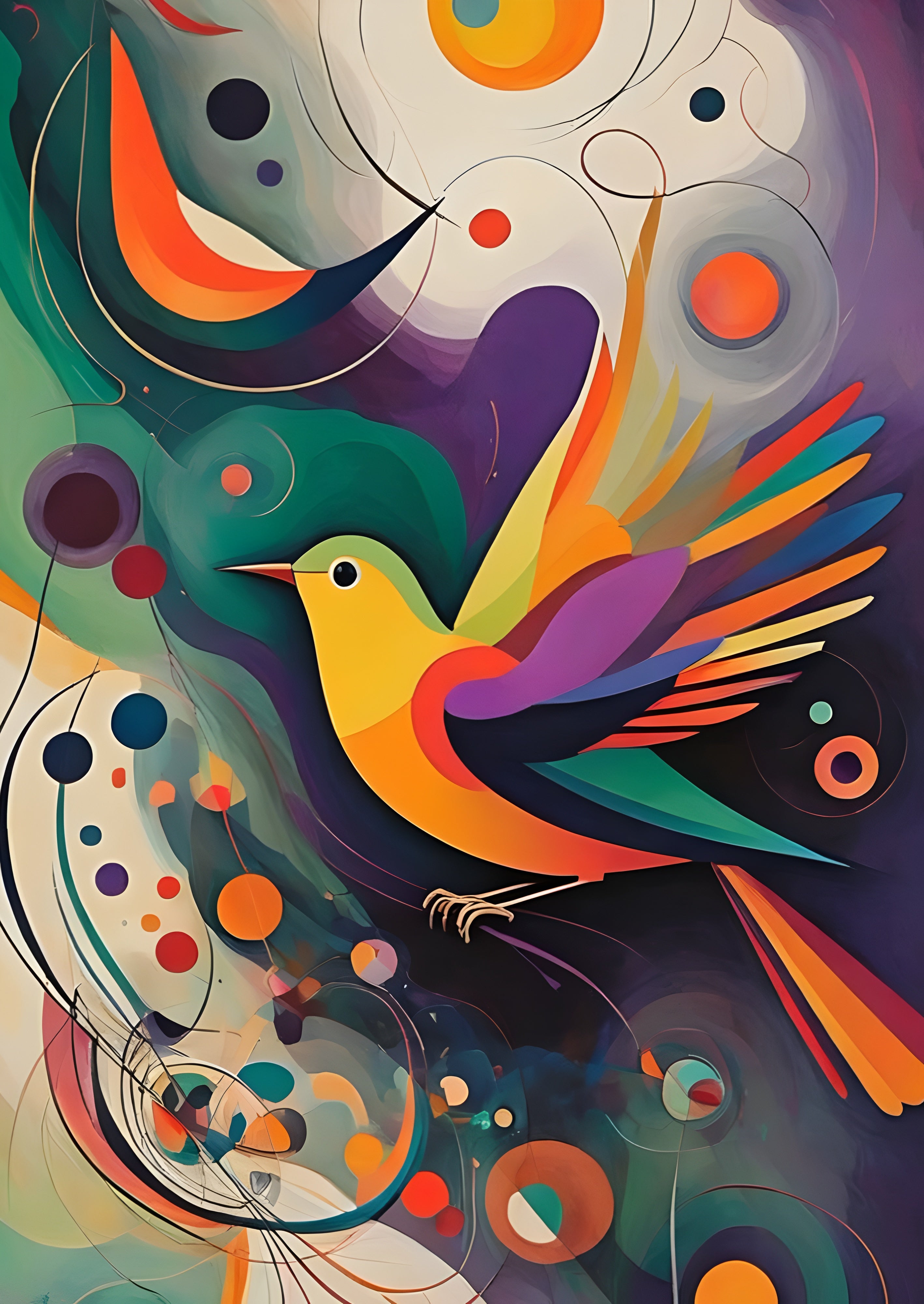 Prismatic Aviary: A Dynamic Geo-Nature Triptych