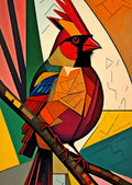 Geometric Aviary: The Cardinal Monarch