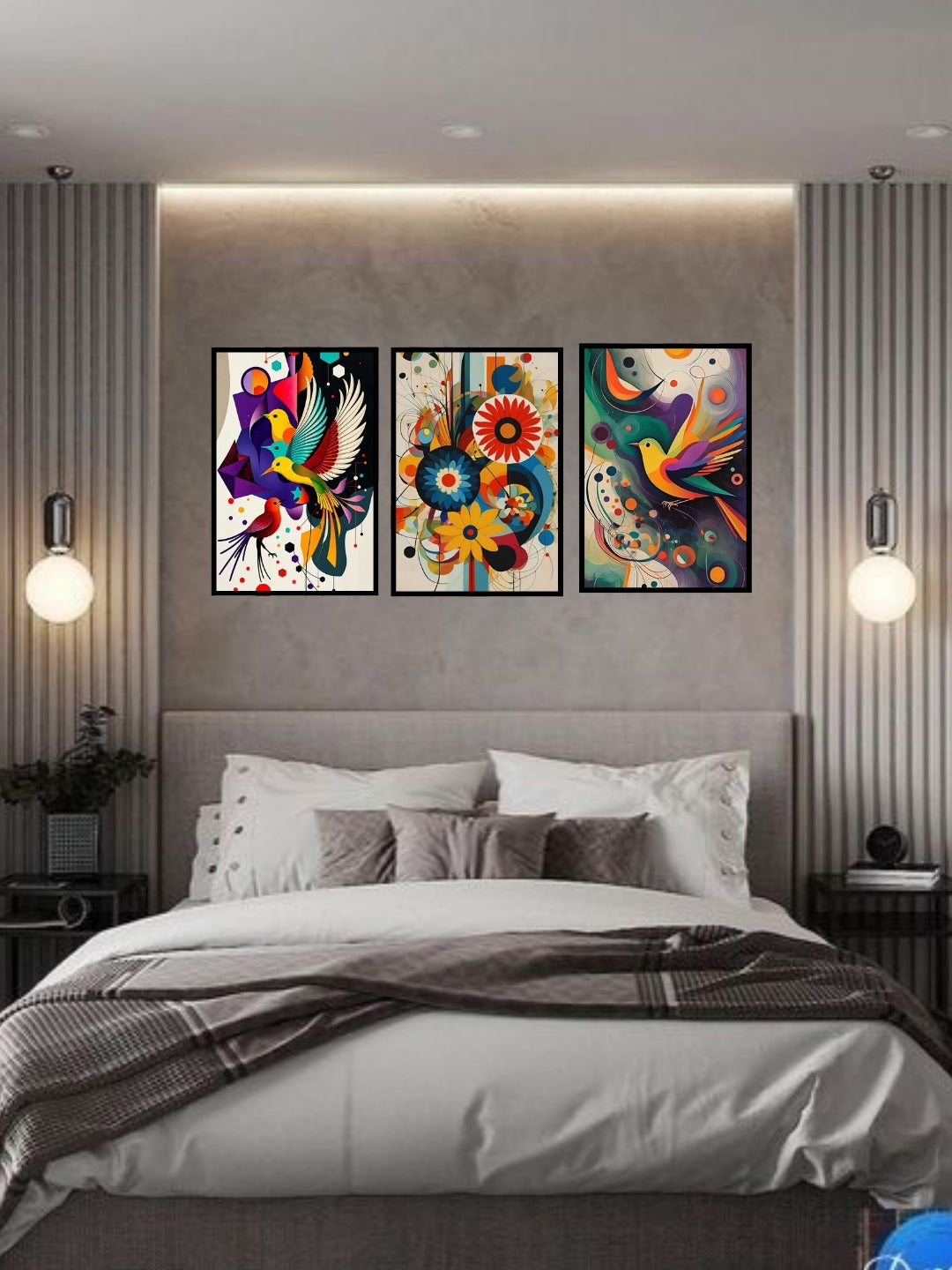 Prismatic Aviary: A Dynamic Geo-Nature Triptych